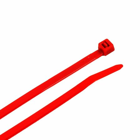 FORNEY Cable Ties, 8 in Red Standard Duty 62017